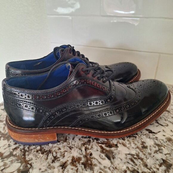 Ted Baker  Black Brown Patent Leather oxfords dress‎ shoes size 7.5 US/40.5 EU main image 5